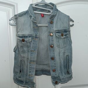 Divided Denim Sleeveless Vest - Button Front - Size 6